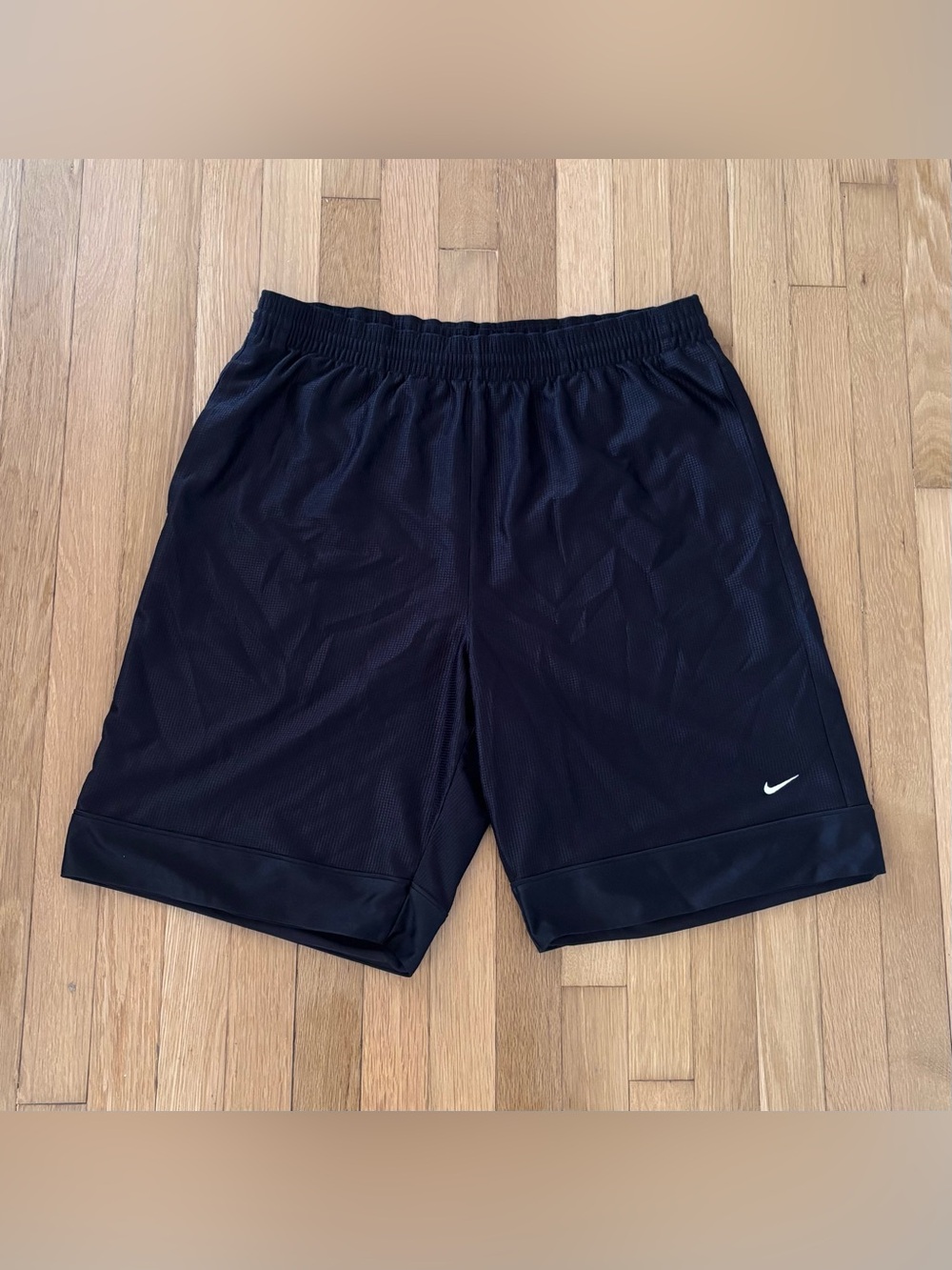 Vintage Nike Satin Basketball Shorts XL Black Dazzle Shiny Grey Tag Y2K 90s
